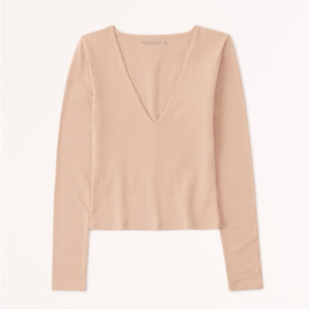 Abercrombie and Fitch neutral crop long sleeve